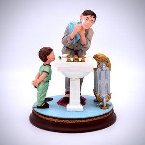 Norman Rockwell Little Shaver Vintage Figurine 82862 Porcelain Sculpture COA